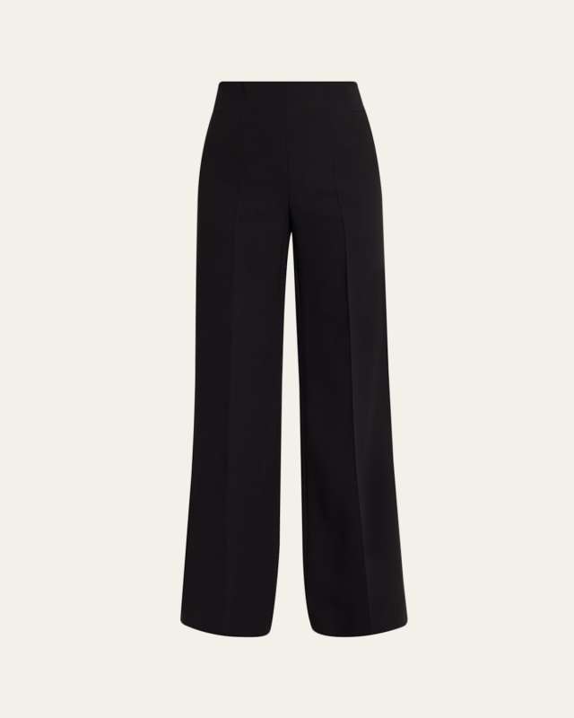 Double-Face Wool Bootcut Trousers